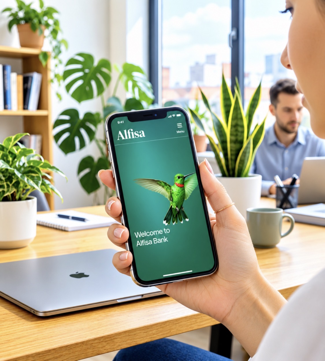 Application ALISA BANK sur un téléphone
